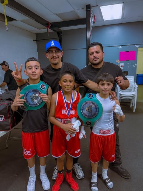 Young P-Town fighters with belts
