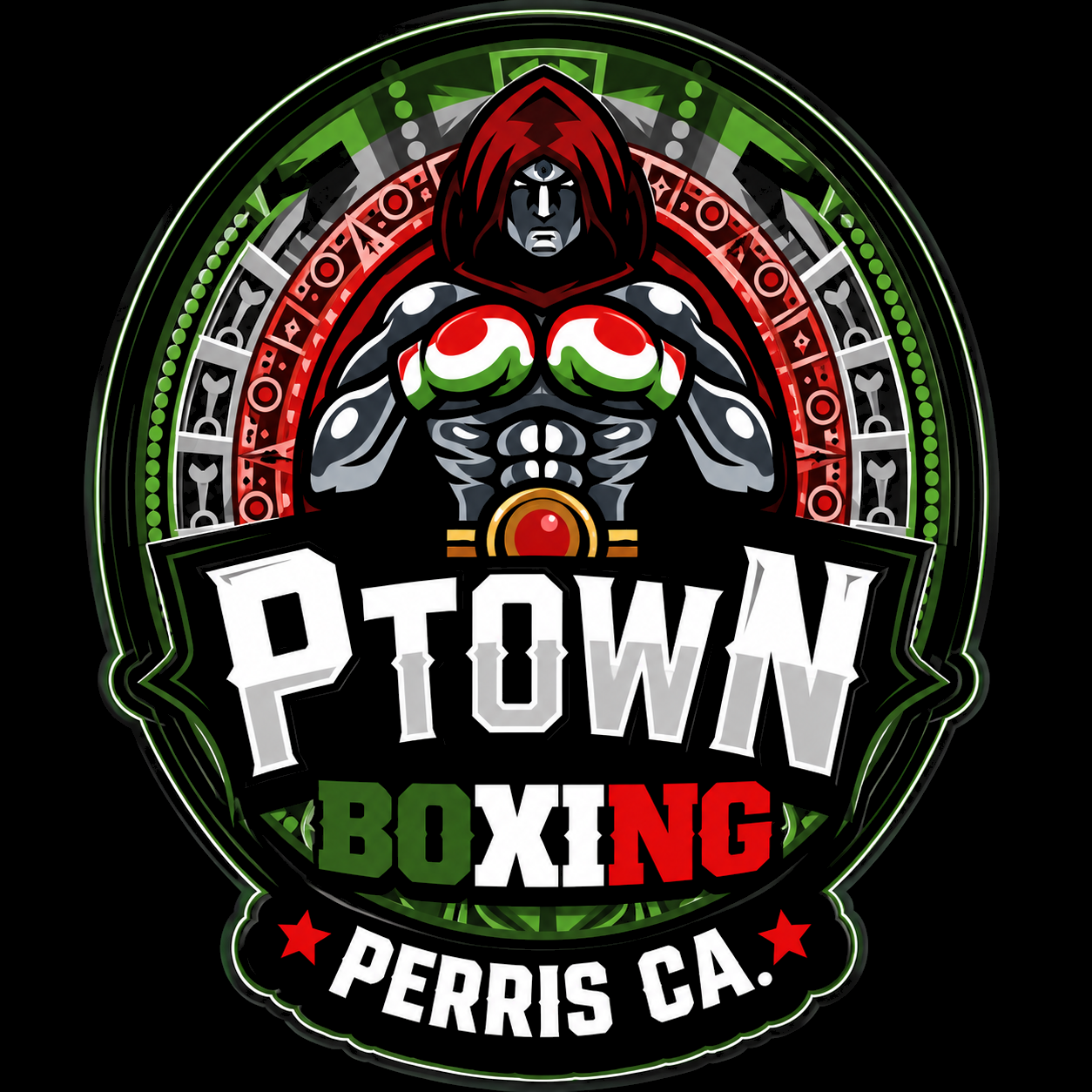 P-Town Boxing Perris CA mascot logo